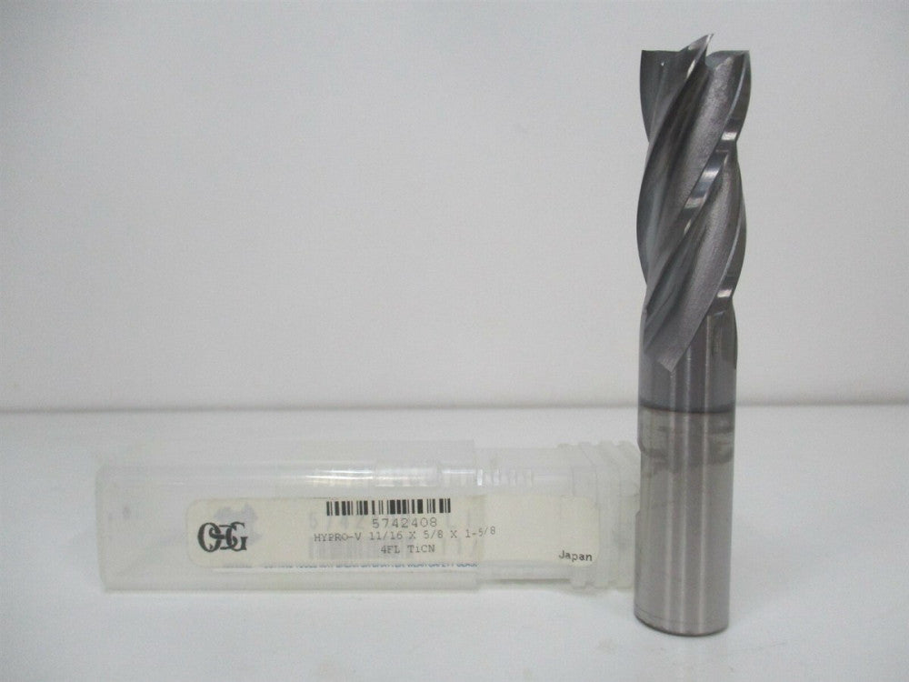 OSG (5742408) 11/16 x 1-5/8 x 5/8 x 3-3/4 OAL 4F Vanadium HSS Square End Mill 
