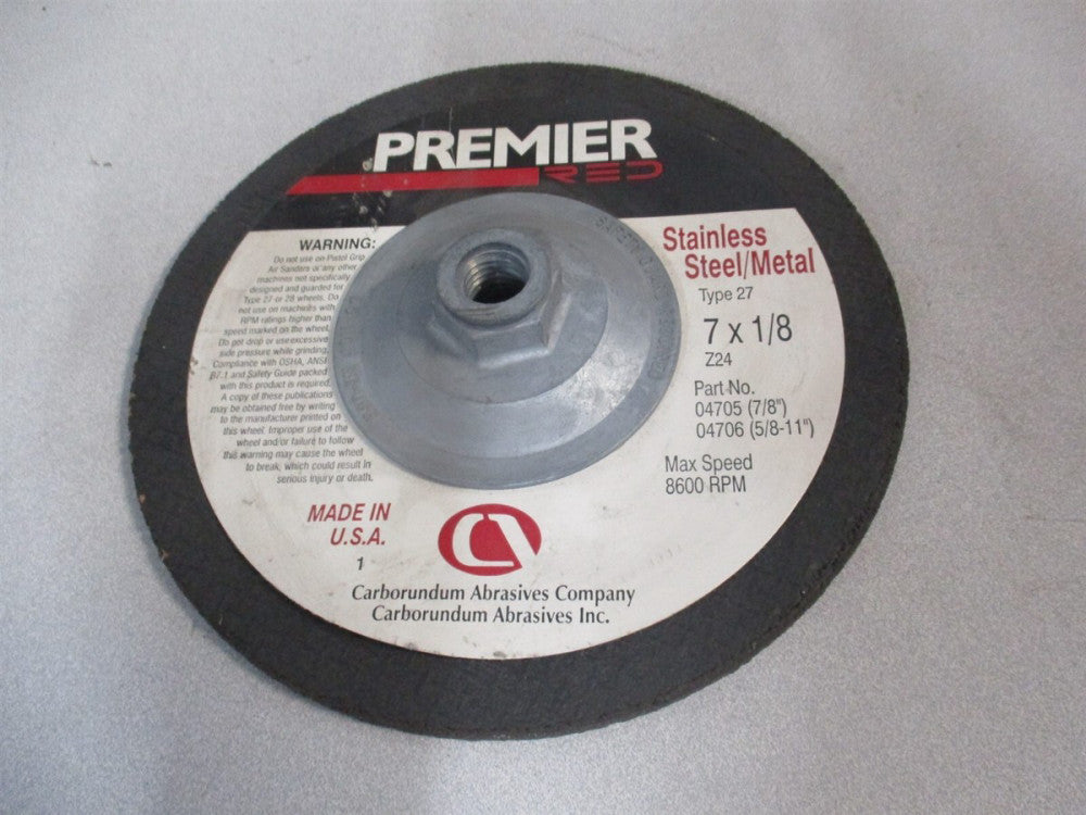 Carborundum (04705) 4-1/2" x 1/8" x 7/8" Premier Red Stainless Grinding Wheel 