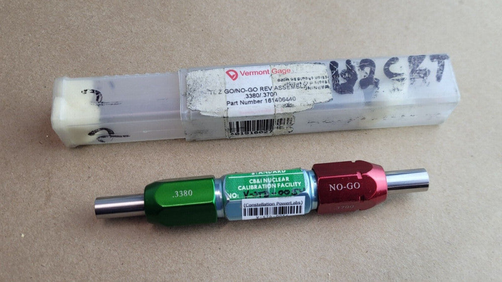 Vermont Gage V-STD-0054 .3380 .3700 Class Z Go / No Go Gage