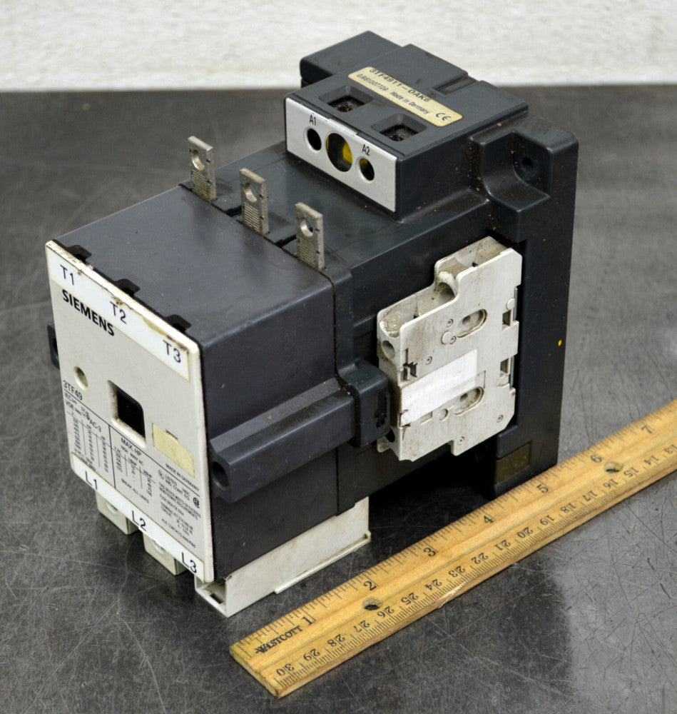 Siemens - 3TF491-OAK6 3-Pole Motor Starter Contactor 600V AC 24V DC 105A 45KW