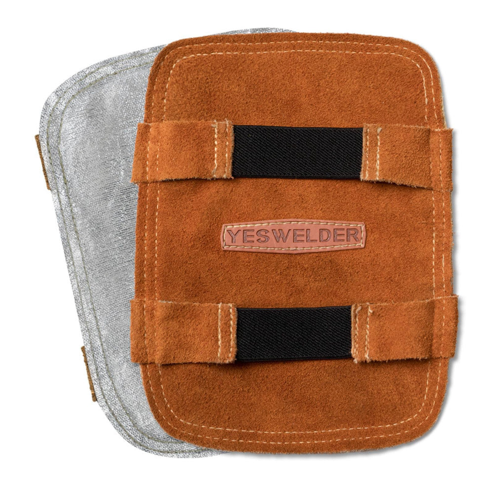 YESWELDER Hand Heat Shield, Welding Hand Shield Split Cowhide Leather Alumini...
