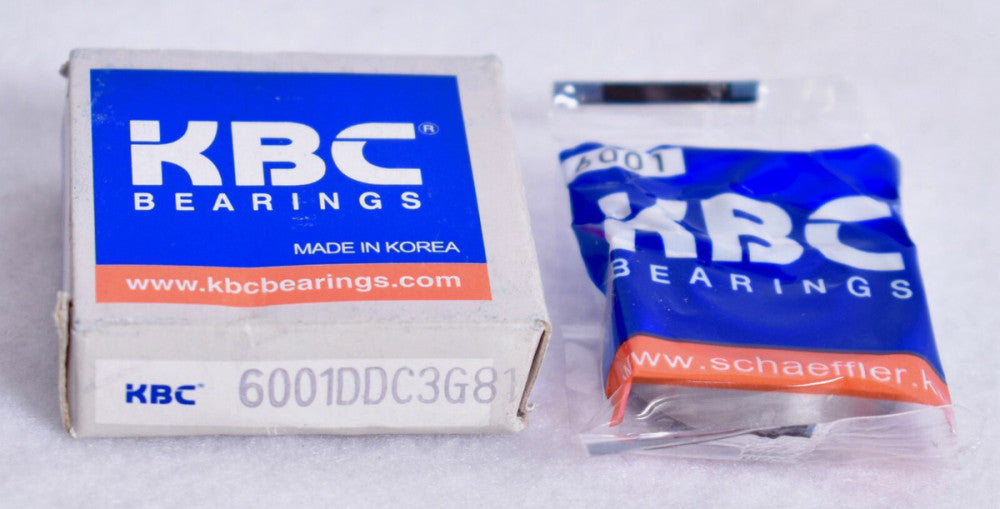 KBC Double Rubber Sealed Ball Bearing  6001DD  Factory Sealed