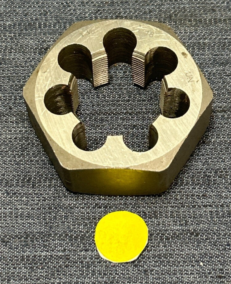 UNBRANDED HEX RETHREADING DIE 1-3/8 - 18  1" THICK