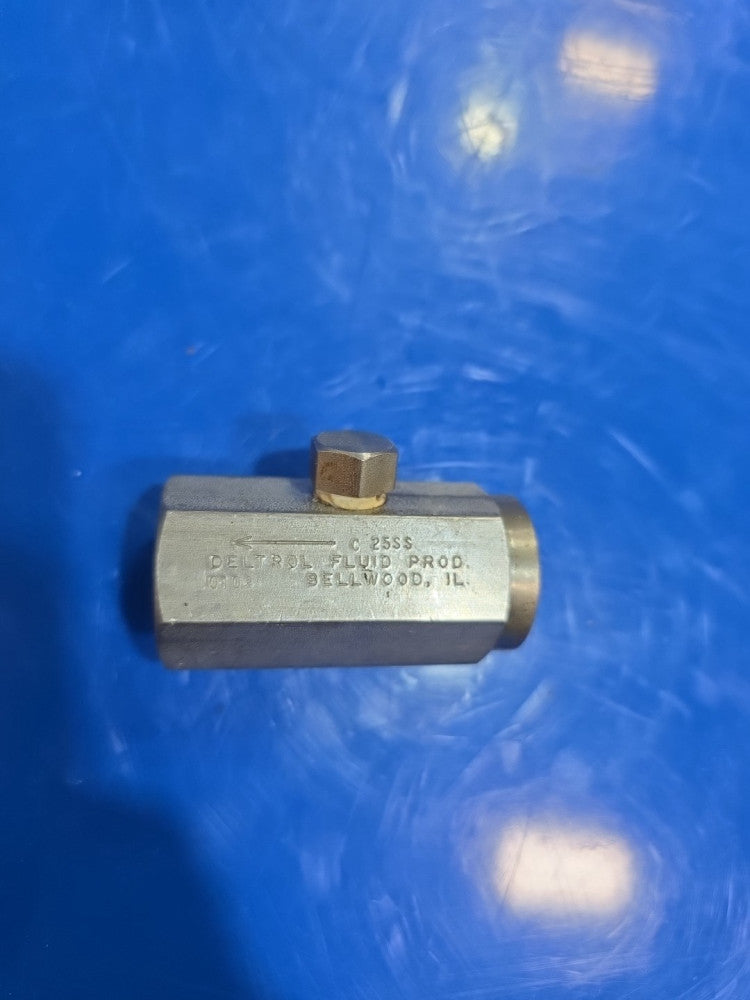Deltrol Fluid C25SS NL 10001-60 HH Check Valve Line Stainless Steel