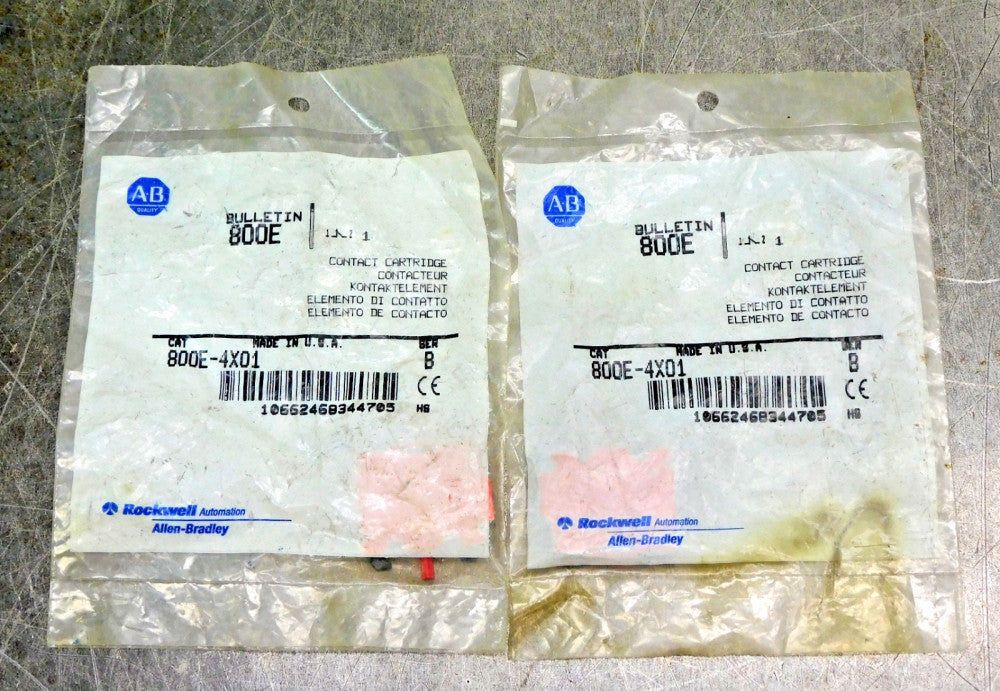 Allen Bradley 800E-4X01 Contact Cartridge Block 600V 10A Lot of Two (2)