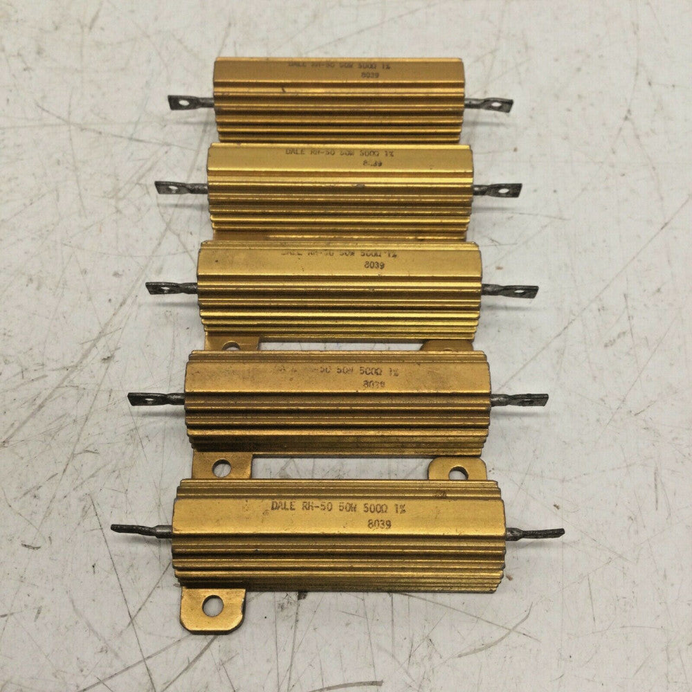 DALE RH-50 Wire-wound Resistor, 500-ohm 50W 1% (LOT of 5)