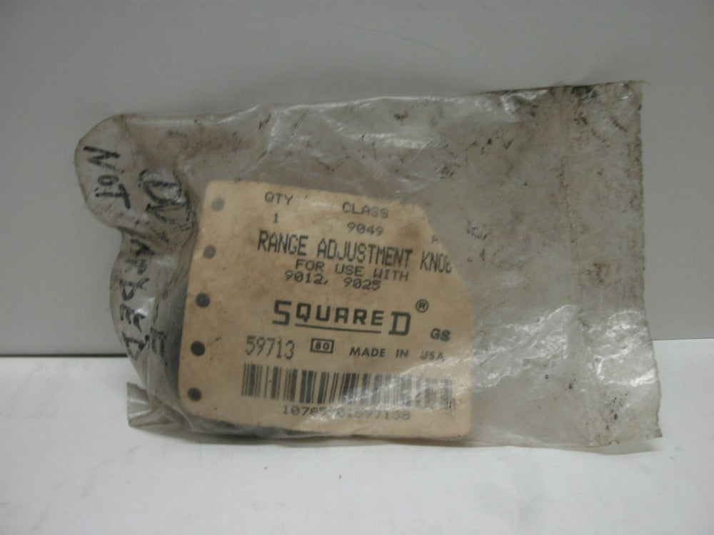 SQUARE D 9049 A-11 RANGE ADJUSTMENT KNOB BLACK FOR USE WITH 9012,9025 NEW IN BAG