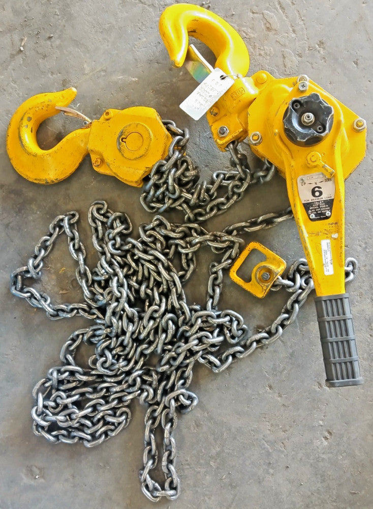 6 TON YALE SHOP KING PSB-A STEEL BODY LEVER HOIST W/ 29FT CHAIN