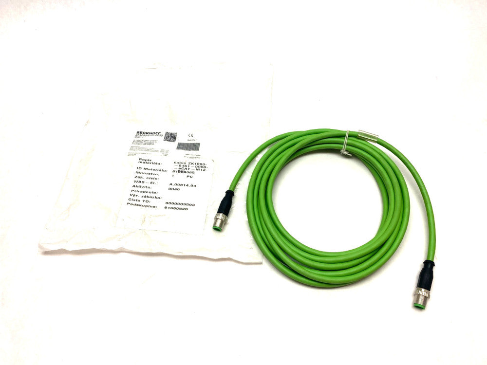 Beckhoff ZK1090-6161-0050 Double Ended EtherCAT Cable M12 M to M 4-Pin 053771