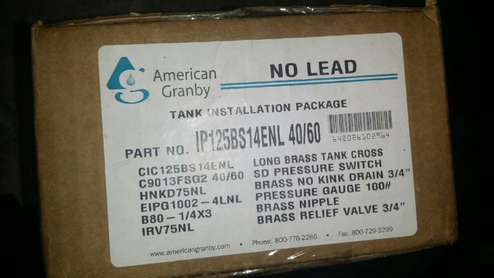 Tank Installation Package - 11/4” Bottom Discharge, NO LEAD IP125BS14ENL