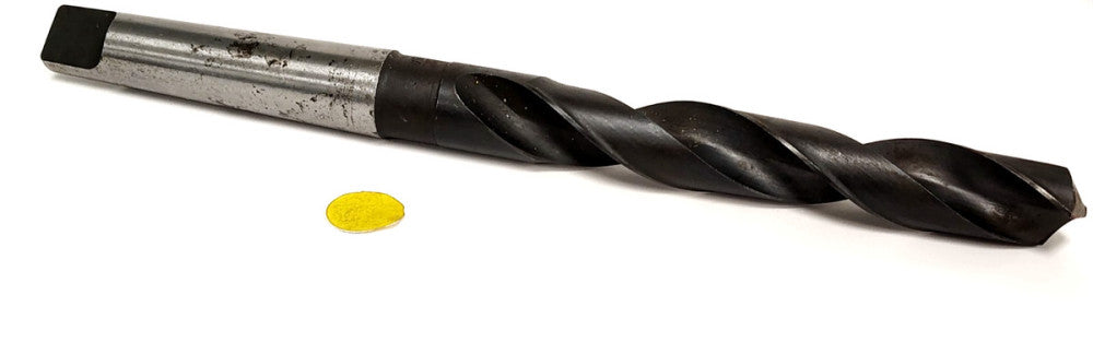 CLE-LINE 29/32" DRILL BIT W/MORSE TAPER 6" FLUTE 5/8" NECK 3" SHANK 11" OAL HSS