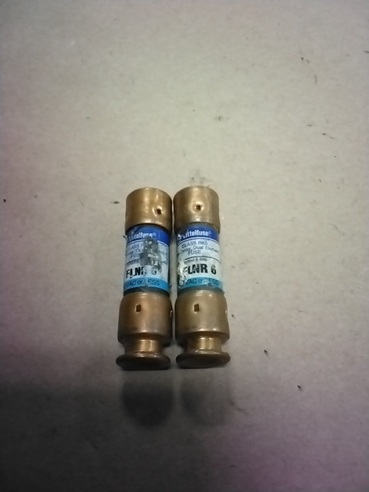LITTELFUSE FLNR6 CLASS RK5 6A FUSE, LOT OF 2