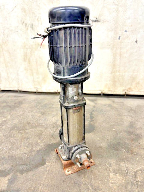 GRUNDFOS VERTICAL MULTISTAGE CENTRIFUGAL PUMP W/ BALDOR SUPER E MOTOR
