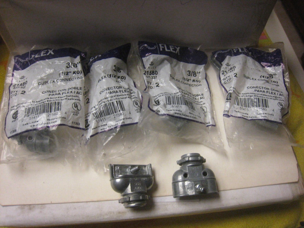 5 X Halex 21580 2 Count 3/8-Inch Zinc Duplex Connector - total 10 pieces