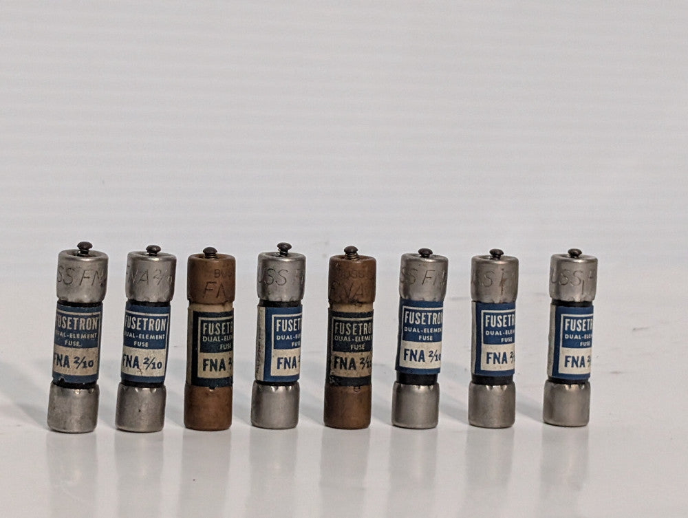 Lot of 8:  Fusetron FNA 2/10 Miniature Fuses, Dual Element