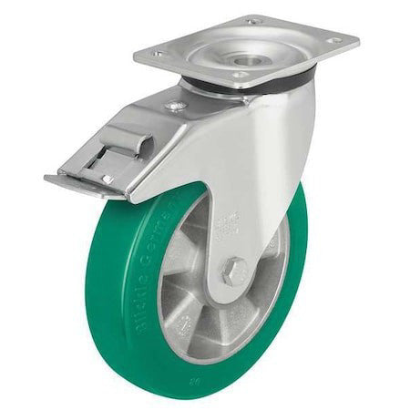 Zoro Select Lk-Alst 125K-1-Fi Swivel Plate Caster,Polyurethane,5 In,770 Lb,A