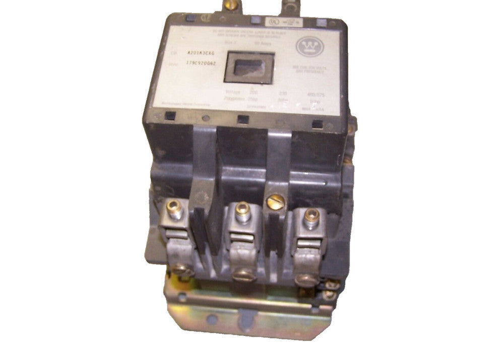 WESTINGHOUSE SIZE 3 CONTACTOR 480 VAC COIL 600 VAC 50 HP 3 PHASE A201K3CXG 