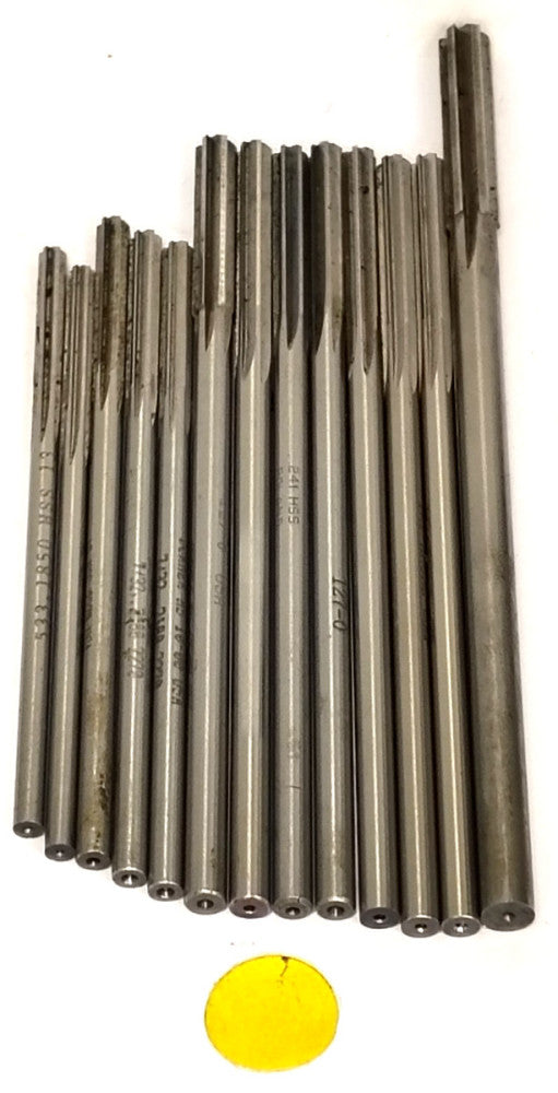ASSORTED LOT 6FL CHUCKING REAMERS RIGHT CUT DIRECTION STEEL **LOT OF 13**