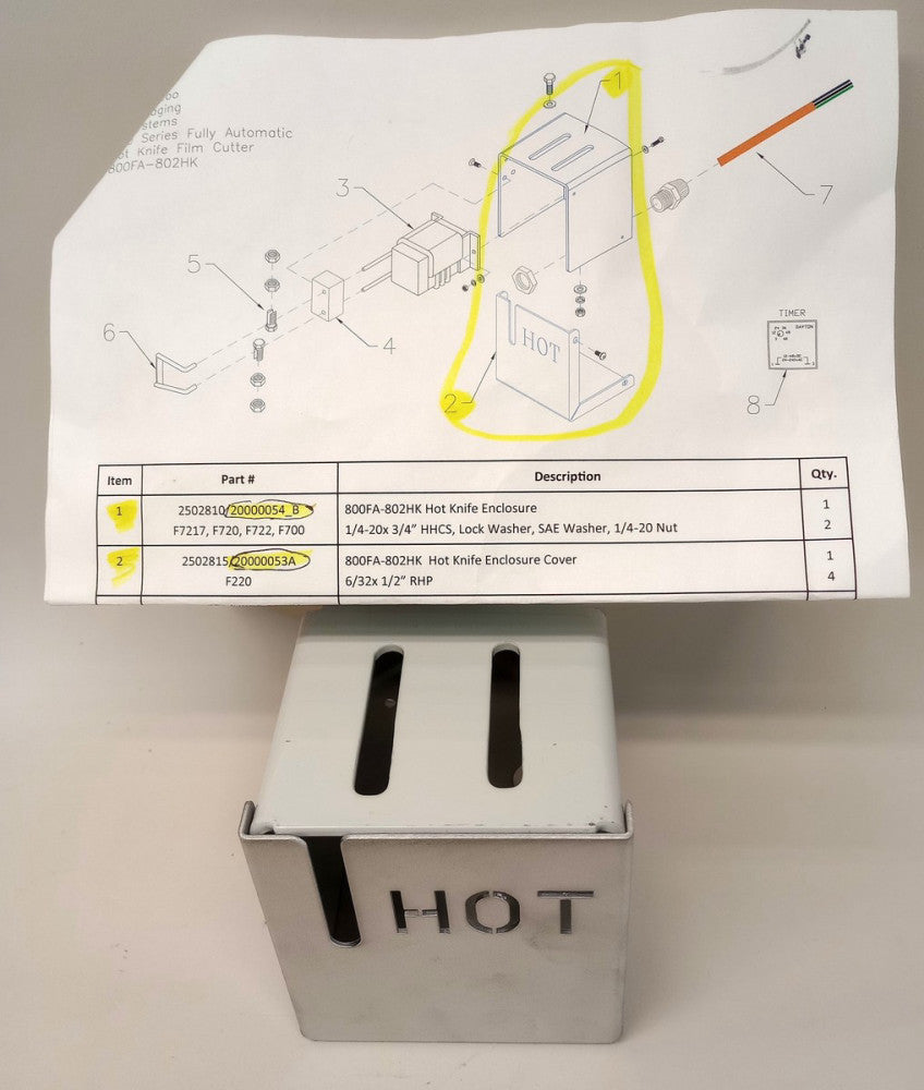 KPS 800FA-802HK Hot Knife Enclosure and Cover Kalamazoo Packaging kps