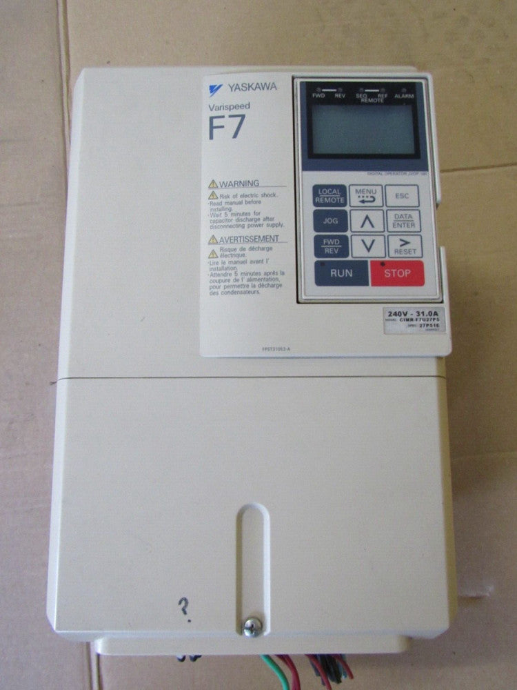 YASKAWA VARISPEED F7 12KVA AC DRIVE CIMR-F7U27P5 3PH 240V 31A XLNT USED TAKEOUT