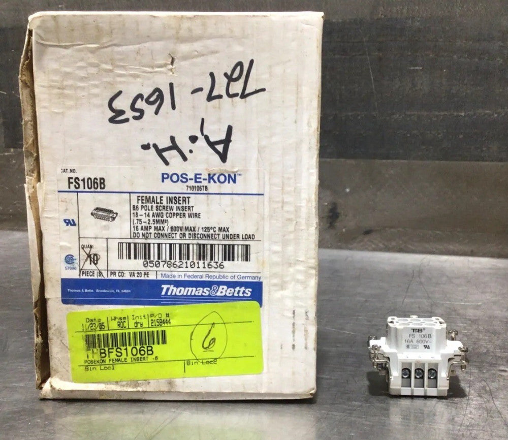 Thomas & Betts FS 106B Female Insert FS106B Nos Surplus. Price Per 1 Unit