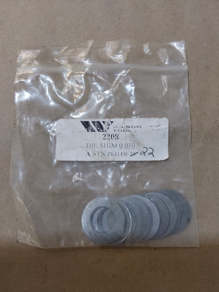 Wilson Tool 2208 Die Shim 0.010 A STN Package Of 22