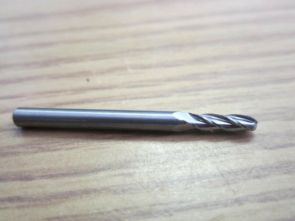 Micro 100 7/64" x 3/8" x 1/8" x 1-1/2" Super Carbide 4 Flute RH Ball Endmill 