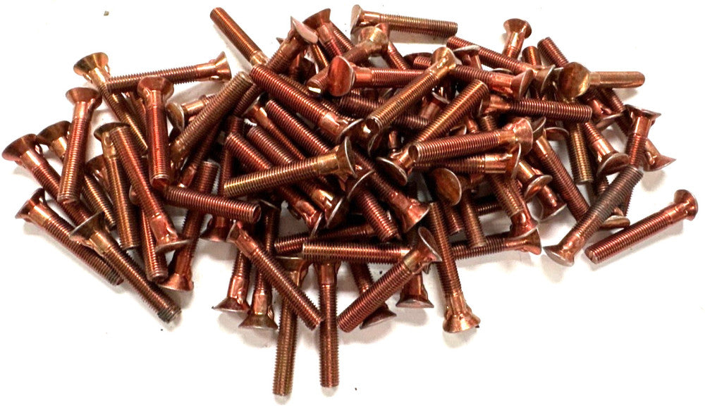 ASYMMETRICAL CURVED HEAD BOLTS 5/16"-24X1-7/8" (LOT OF 95) STEEL RED RINSE ZINC