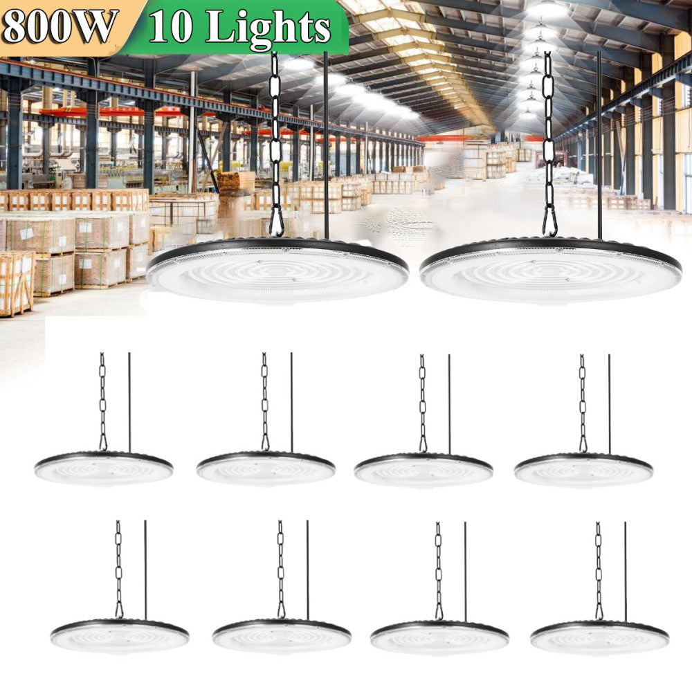 10 Pack 800W Led UFO High Bay Light 800 Watts Commercial Factory Warehouse Light