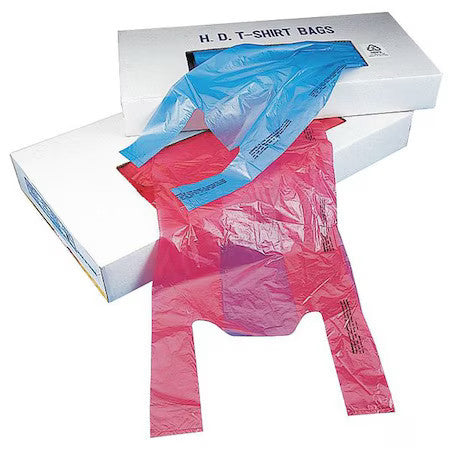 Zoro Select 5Dun4 T-Shirt Bags,Blue,9 In. W,Pk1000