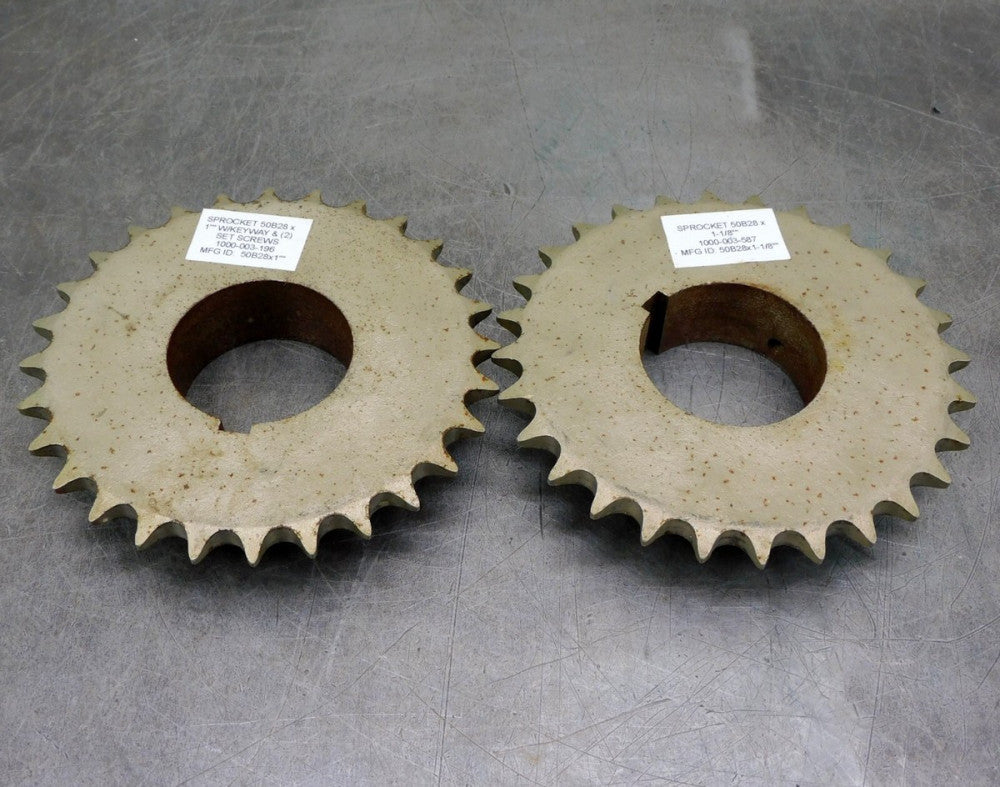 Browning 50B28 Roller Chain Sprocket #50 28 Teeth 2-1/4" Bore Lot of Two (2)