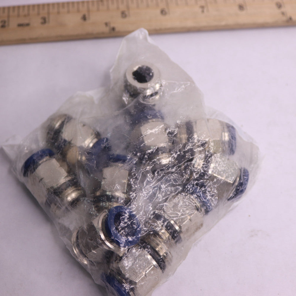 (10-Pk) Aignep Tube Fitting Nickel Plated Brass 290psi 87/88 Series 1/2"