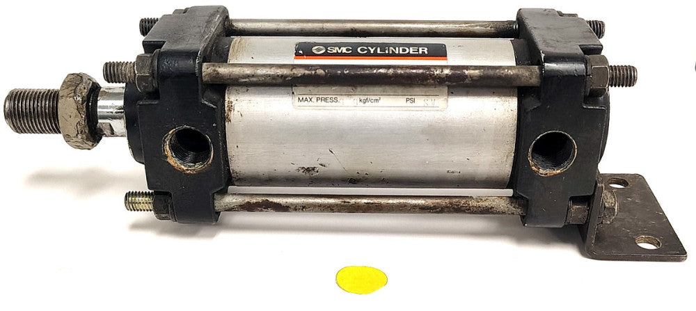 SMC PNEUMATIC CYLINDER 5" STROKE 1/4" FNPT PORTS 3/8" STROKE END 10" OAL