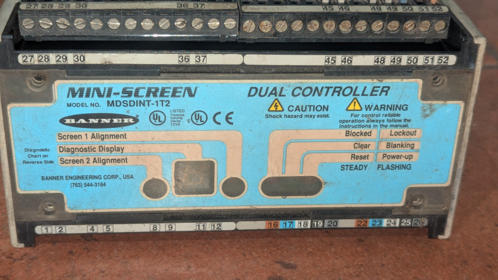 Banner MDSDINT-1T2 Mini-Screen DIN Control Light Curtain Module 24VDC