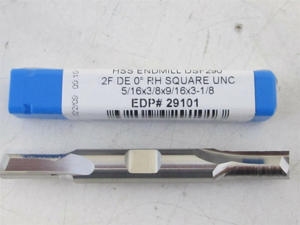 Niagara (29101) 5/16" HSS 2F 0° RH Double End Mill 5/16 x 3/8 x 9/16 x 3-1/8 