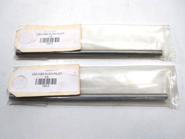 USA 1/4 x 6" OAL Series 185-5 HSS Plain Pilots NEW - Lot of 2 
