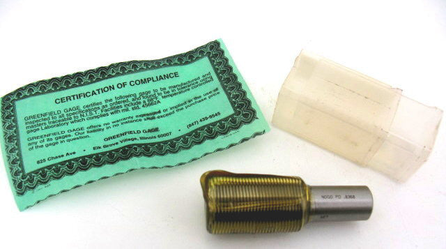 Greenfield 7/8-20 No Go 2A Single End Thread Steel Plug Gage 