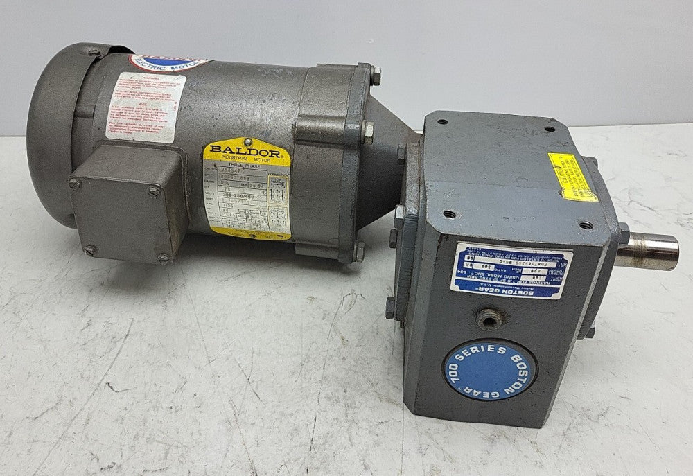 Baldor VM3542 3/4Hp Ac Motor 3Ph Boston Gear Reducer FWA718-300-B5-G 300:1 Ratio