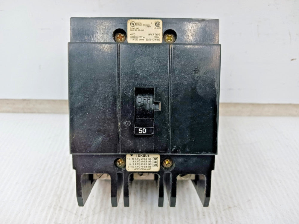 Cutler Hammer 50 Amp Bolt-On Circuit Breaker 3 Pole 277/480 VAC 65kA GHB3050
