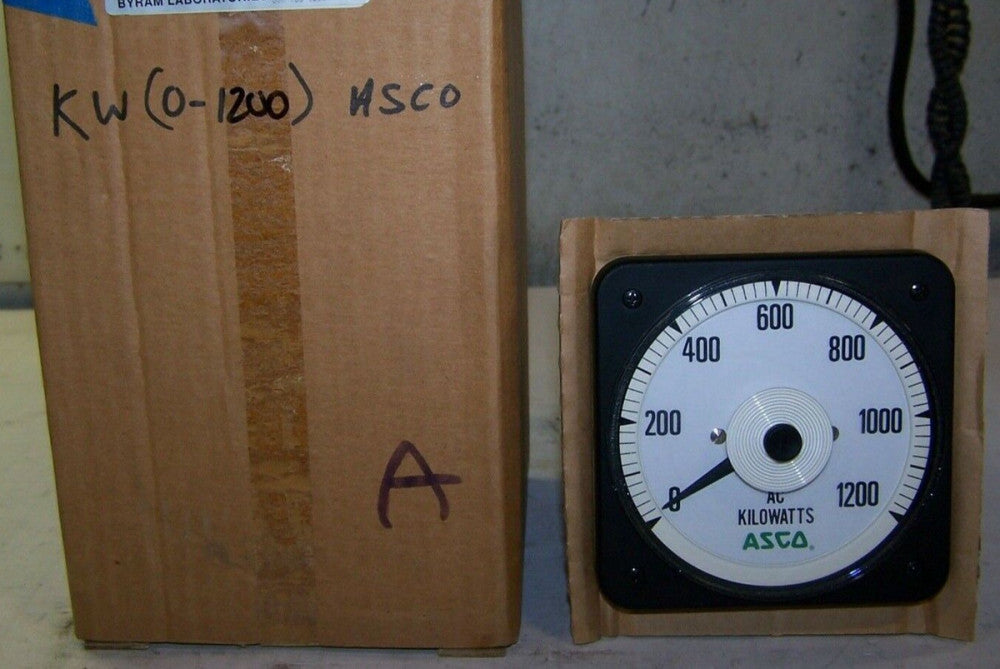 NEW ASCO CROMPTON BLS-77 0 - 1200 AC KILOWATTS PANEL METER 491942-039-D-T