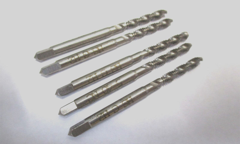 NEW #5-40 NC x 2 OAL H2 2-Flute Bottoming Chamfer HSS Spiral Flute Tap - 5 QTY