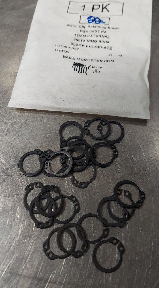 Lot Of 22 - MCMASTER DSH-15ST PA ROTOR CLIP RETAINING RINGS
