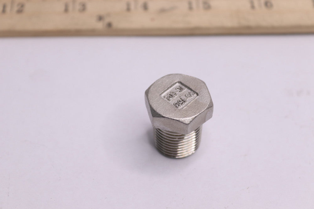 Threaded Hex Head Plug 304 Cast Stainless Steel #150 3/8" TC-304