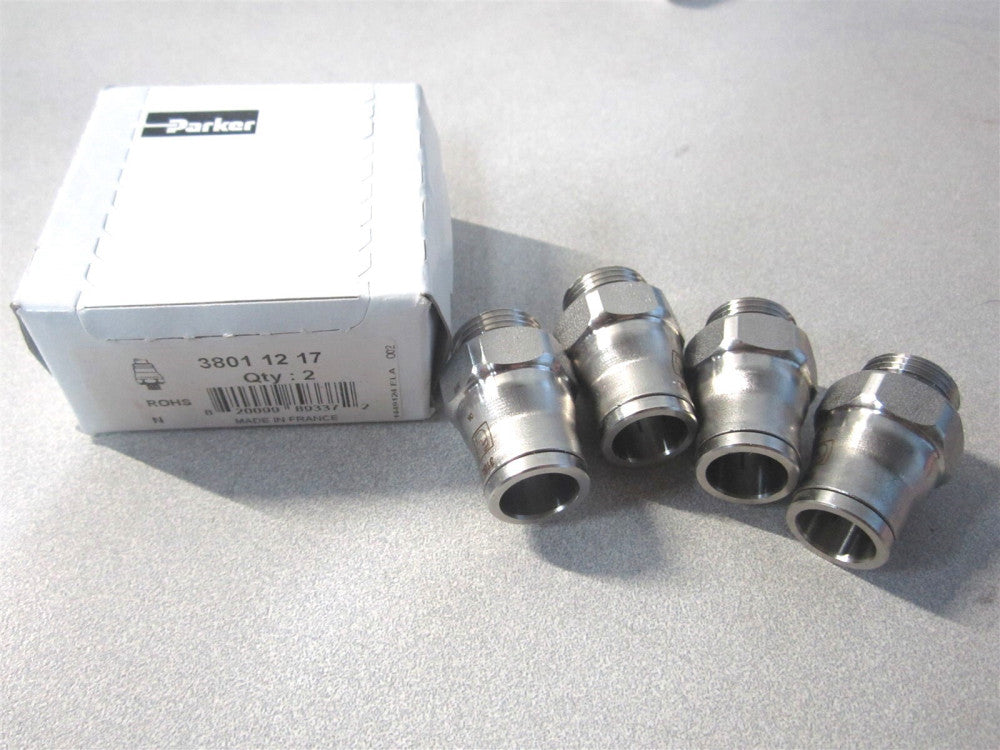Legris 3801 12 17 Push-to-Connect Tube x Male x Tube x Male BSPP Fitting - Qty 4