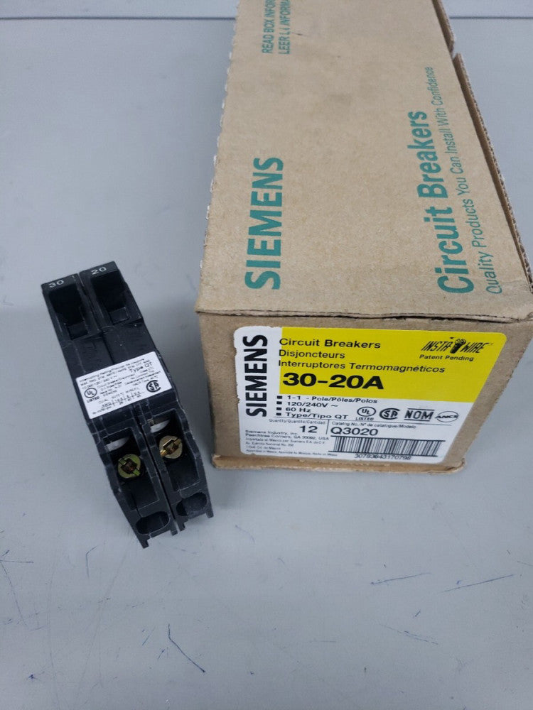 NEW! Q3020 SIEMENS 1 POLE 30/20 AMP 120/240 CIRCUIT BREAKER