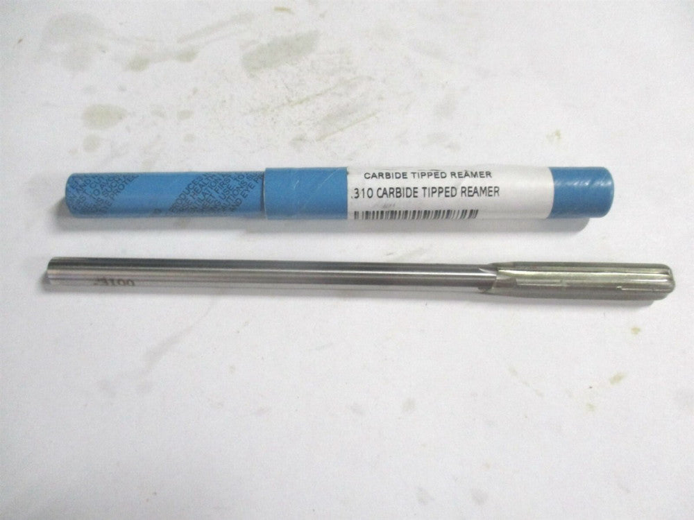 (2400.310) 0.31" Diam 8-Flute Straight Shank Carbide-Tipped Chucking Reamer