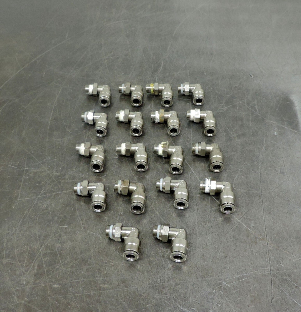 Camozzi Pneumatic 90 Degree Elbow P6520-04-02 Push Connect 1/4x 1/8 npt Lot 18
