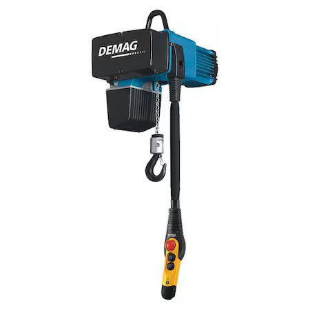 Demag Dc Com 10-1000 1/1 H8 V4.8/1.2 460/60 Electric Chain Hoist, 2,000 Lb, 26