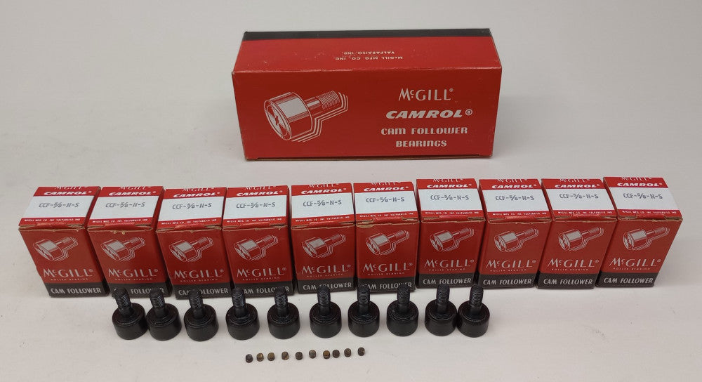 McGill CCF-5/8-N-S Cam Follower 5/8" Roller OD 7/16" Roller Width (Pack of 10)