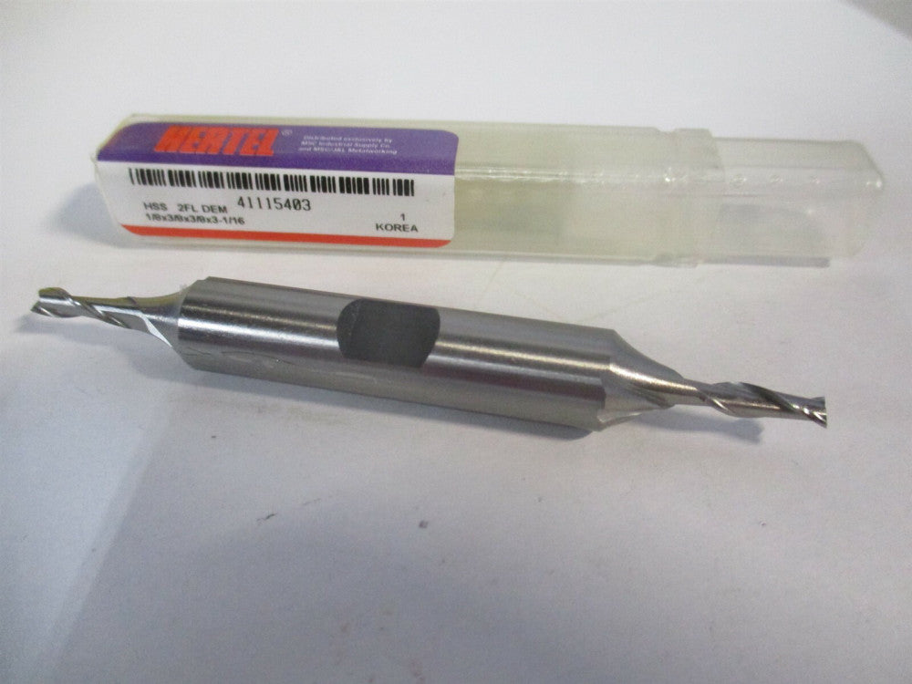 (E1050008) 1/8" x 3/8" x 3/8" x 3-1/16" OAL 2 Flute HSS Square End Mill 
